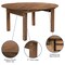 Flash Furniture Round Farm Dining Table, 60" XA-F-60-RD-GG - alternate 3